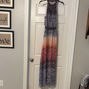 Multicolor Halter Maxi Dress